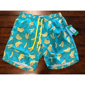 Tipsy Elves, Men's Board Short Swim Trunks, Mesh Line, Banana Theme Size Large